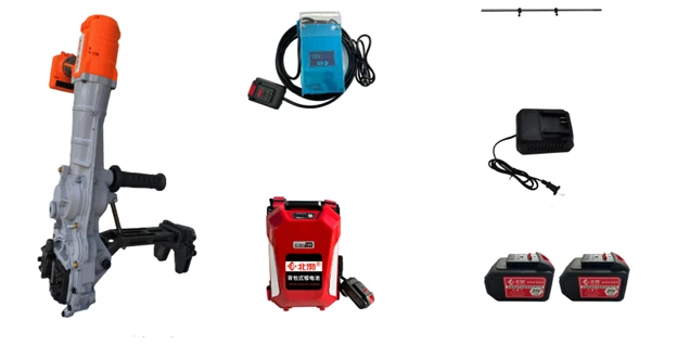 Комплектация 4: инструмент + 2 аккумулятора (21В 6Ач) + зарядное устройство + страховочный стержень + блок питания постоянного тока (21В) + рюкзак аккумуляторный