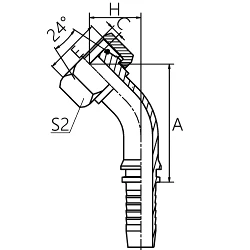 РВД-фитинг DKOL Г (гайка) 45&deg; E20441