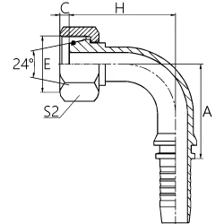РВД-фитинг DKOS Г (гайка) 90&deg; уголок E20591