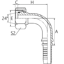 РВД-фитинг DKOL Г (гайка) 90&deg;, уголок E20491