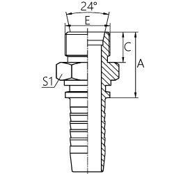 РВД-фитинг DKOS Ш (штуцер, ниппель) прямой E10511