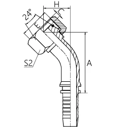 РВД-фитинг DKOS Г (гайка) 45&deg; E20541