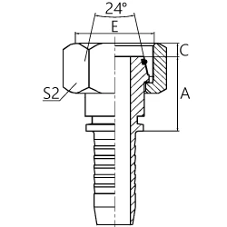 РВД-фитинг DKOS Г (гайка) прямой E20511