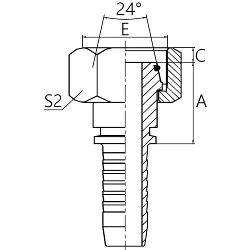 РВД-фитинг DKOL Г (гайка) прямой E20411